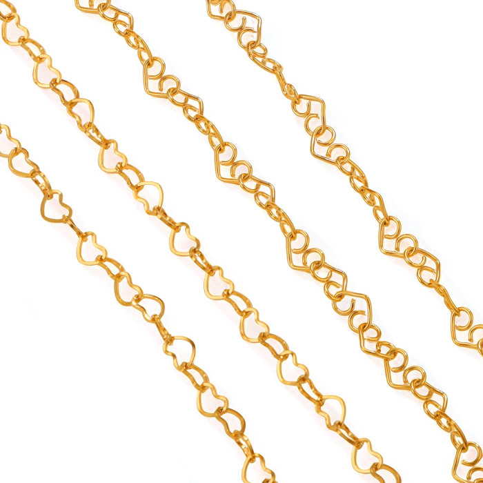Stainless Steel Heart Chain Love Chain Tassel Chain Titanium Steel DIY Bracelet Necklace Handmade Accessories Chain W...