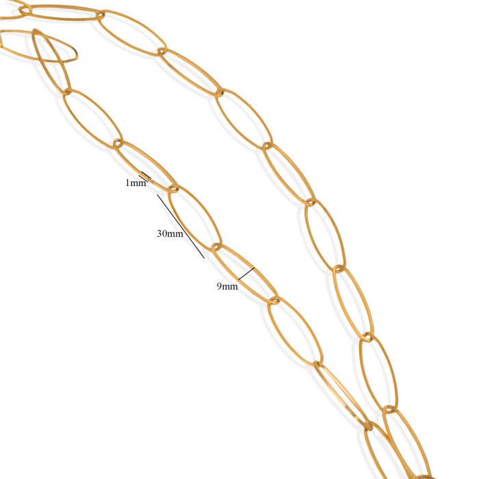 Simple Large Chain Electroplated 18K Real Gold Korean Handmade Chain DIY Jewelry Accessories Necklace Bracelet