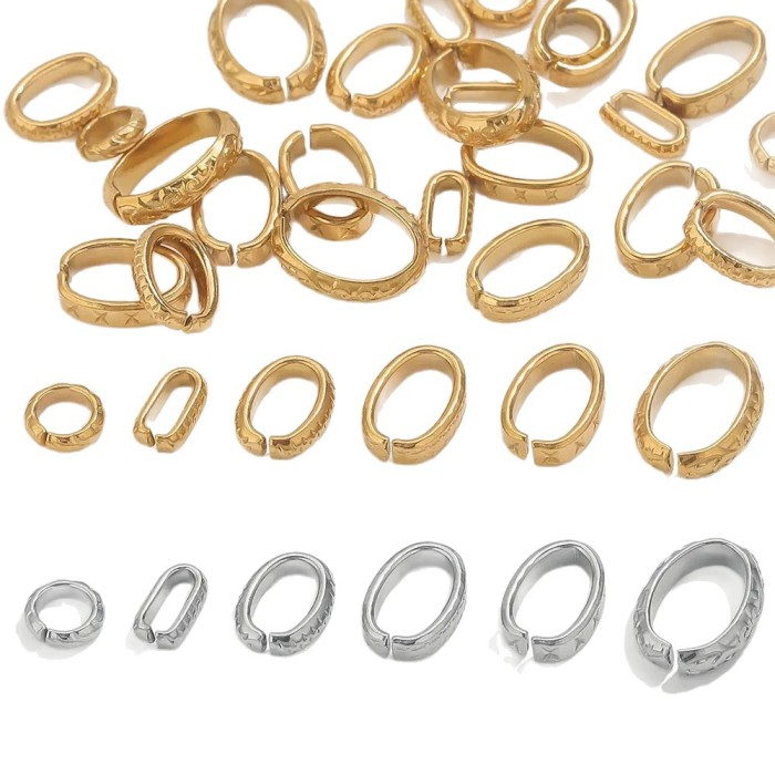 Stainless Steel Texture Necklace Clasp Oval Melon Seed Clasp Melon Seed Machine DIY Jewelry Accessories Semi-finished...