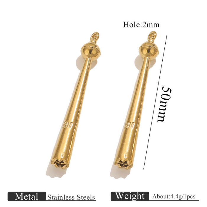 European and American Cross-Border Long Pendant Sports Style Titanium Steel Jewelry DIY Vacuum Gold-Plated Stainless Steel Jewelry Accessories