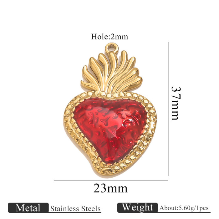 Stainless Steel Electroplated 18K Women's Necklace Pendant Color Retention Popular DIY Heart Wings Pendant Hanging De...
