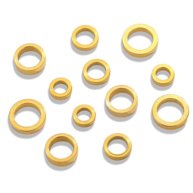Stainless Steel Large Hole Beads Seamless Circle Round Flat Closed Ring Spacer Closed Ring Jewelry Accessories Loose Beads Wholesale