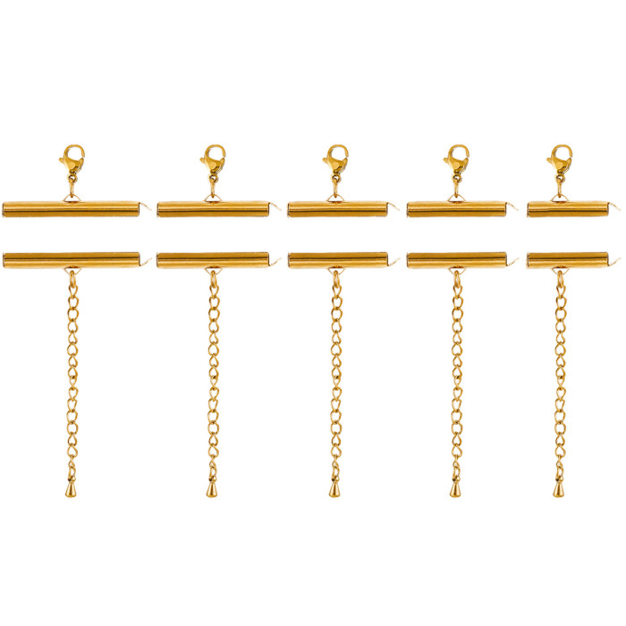 Stainless Steel Bead Chain Tube Set Bracelet Necklace Fashion Versatile Hollow Tube Single Slot Slide Tube Buckle DIY...