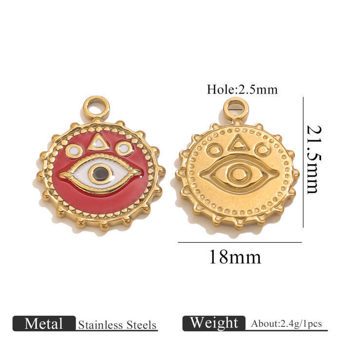 Stainless Steel Devil's Eye Oil Drop Pendant DIY Turkish Eye Style Titanium Steel Necklace Pendant