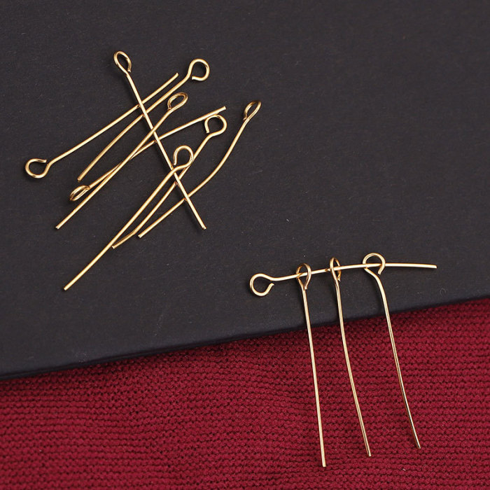 DIY Materials Jewelry Accessories Beads 15mm to 50mm Nine-shaped Needle Stainless Steel Electroplated Materials 1 Pac...
