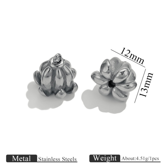 Vacuum Gold Plated Stainless Steel Flower Pendant 18K Gold Casting Titanium Steel Necklace Pendant Women's Earrings P...