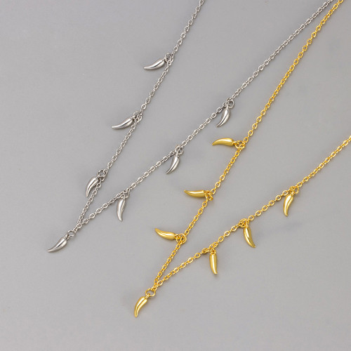 European and American New Style Small Pepper Tassel Necklace Niche Personality Design Trendy Cool Layered Accessories Choker Women's Jewelry