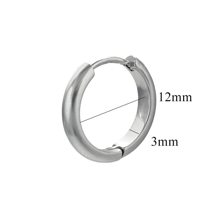 INS European and American Style Circle Smooth Earrings Simple Fashion Stainless Steel 18K Real Gold Hoop Earrings Niche Ear Jewelry Accessories