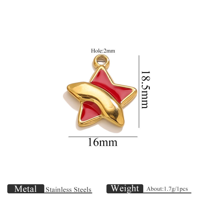 Stainless Steel Red Drip Stainless Steel Red Drip Oil Heart Pendant Irregular Pendant Accessories