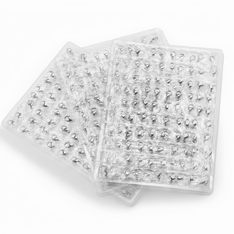 100 Pieces per Pack Stainless Steel Polished Lobster Clasp Connector Dog Clasp DIY Jewelry Accessories Electroplated Necklace Clasp Bracelet