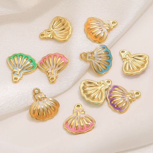 DIY Jewelry Bracelet Earrings Pendant Color Retention 18K Oil Drop Shell Necklace Bracelet Pendant Handmade Accessories