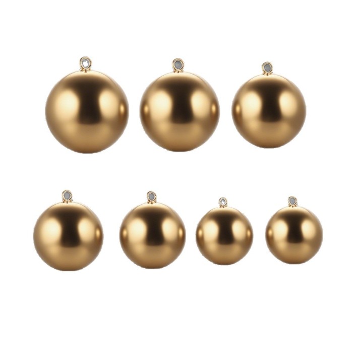 Stainless Steel Vacuum Gold Plated Large Ball Pendant Hollow Smooth Round Ball Polished Jewelry DIY Simple Hanging Ac...
