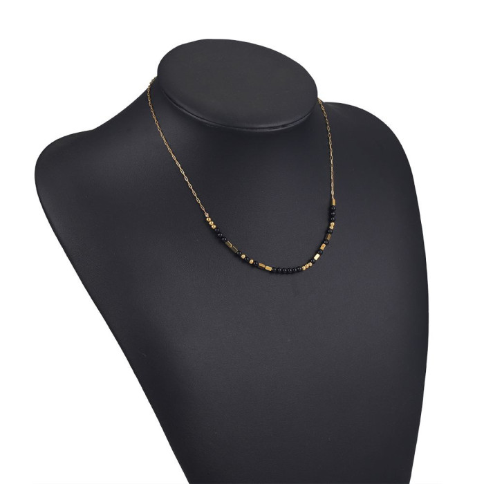 European and American Retro Colorful Bohemian Turquoise Beaded Necklace for Women, Layered Collarbone Chain Jewelry Wholesale