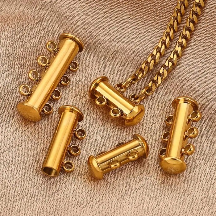 DIY Multi-layer Magnetic Clasp Jewelry Connector Round Stainless Steel Magnetic Clasp European and American Titanium Steel Clasp