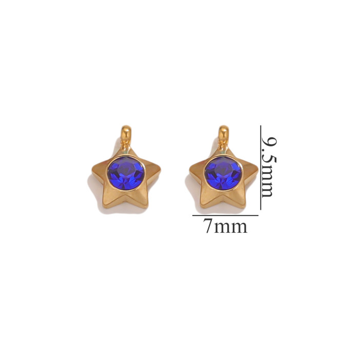 Stainless Steel Pendant Accessories 18K Gold Plated Color Retention Geometric Necklace DIY Bracelet Inlaid Crystal Jewelry Accessories