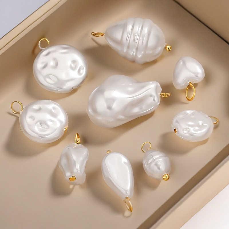 Stainless Steel Imitation Pearl Curved Needle Pendant DIY Jewelry Handmade Beaded Ball Earrings Bracelet Jewelry Accessories Wholesale