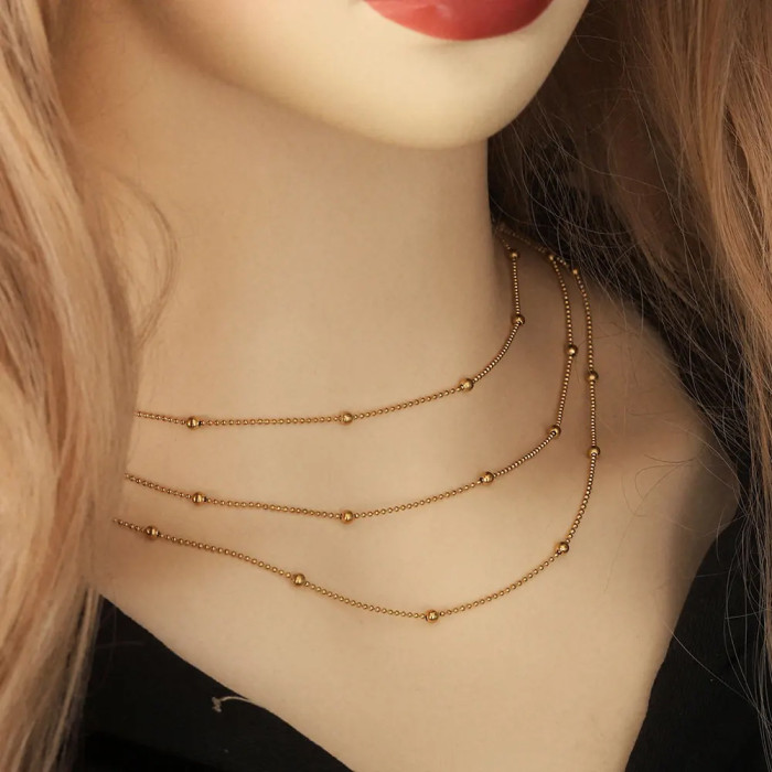 Stainless Steel Bead Chain Bead Chain Stainless Steel Chain Round Bead Chain DIY Necklace Bracelet Making Jewelry Accessories