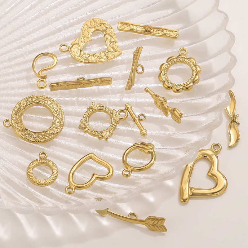 OT Connector DIY Jewelry Accessories Necklace Clasp Bracelet Clasp Stainless Steel Electroplated Color Retention Gold End Connector