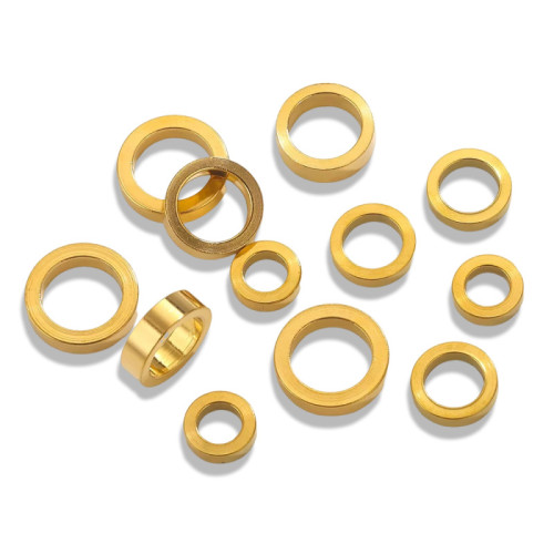 Stainless Steel Large Hole Beads Seamless Circle Round Flat Closed Ring Spacer Closed Ring Jewelry Accessories Loose Beads Wholesale
