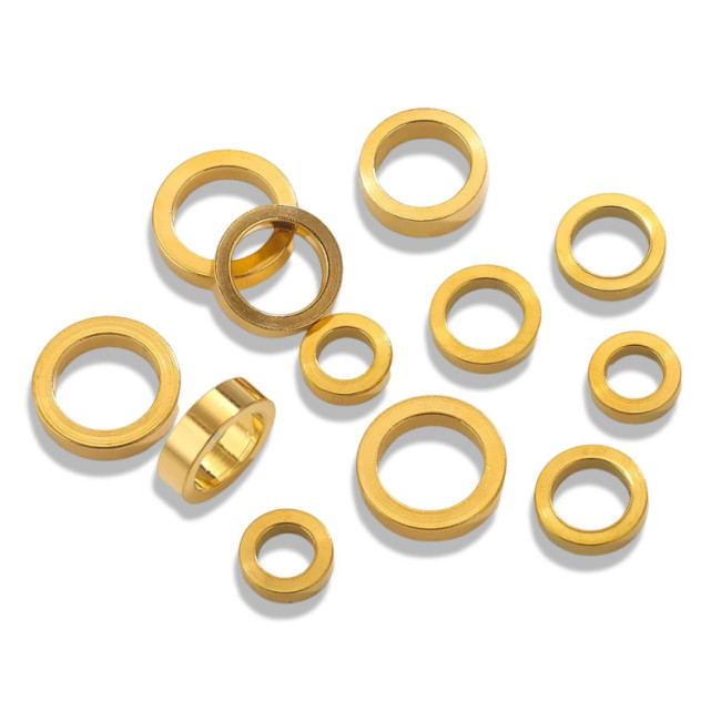 Stainless Steel Large Hole Beads Seamless Circle Round Flat Closed Ring Spacer Closed Ring Jewelry Accessories Loose Beads Wholesale