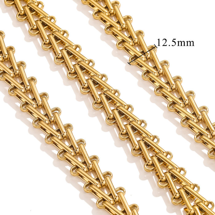 Cross-Border Geometric Design Stainless Steel Chain Staircase Triangle Handmade Chain DIY Hip-Hop Necklace Bracelet Jewelry