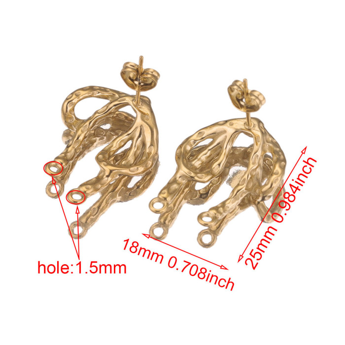 Stainless Steel 18K Gold Vacuum Plated Bowknot Stud Earrings DIY Earrings Jewelry Making Stud Earrings