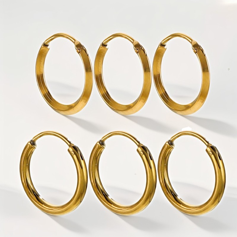 Minimalist Cool Style Simple Circle Elegant Round Circle Square Line Earrings for Women 2024 New Autumn Winter Ear Hoops Ear Clips Ear Jewelry