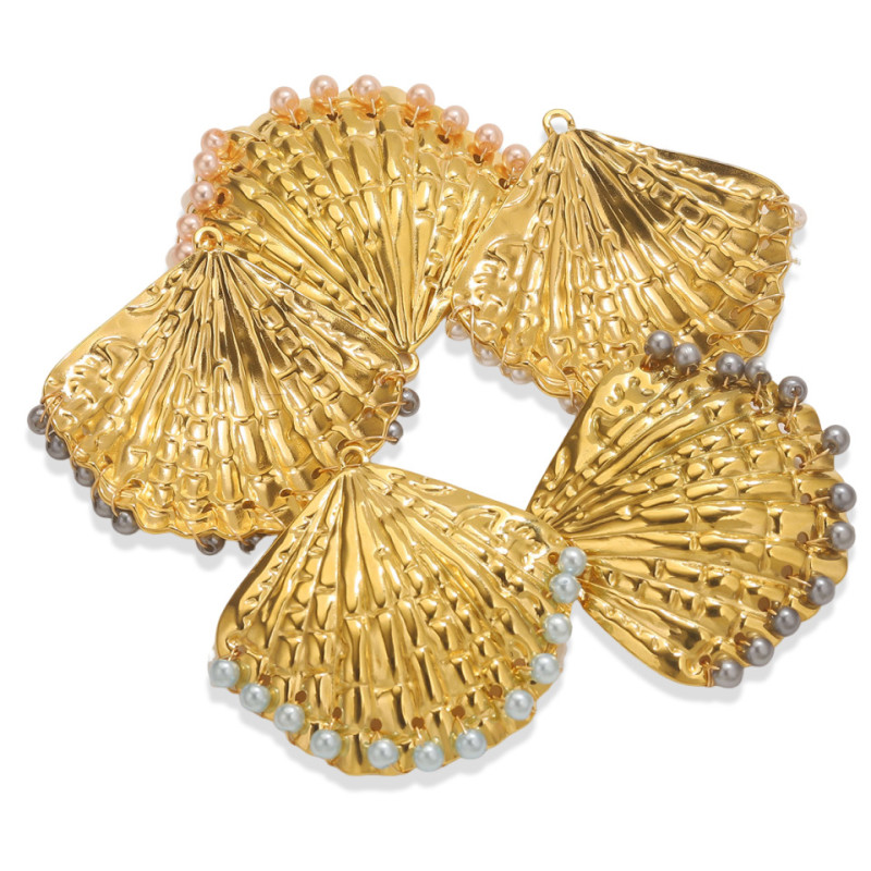 Stainless Steel Ocean Series Large Conch Shell Pendant DIY Handmade Jewelry Accessories Wholesale