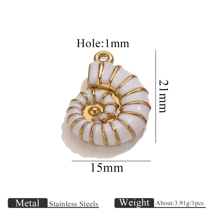 Stainless Steel Conch Necklace Pendant Multi-Shape Pendant DIY Necklace Earring Accessories