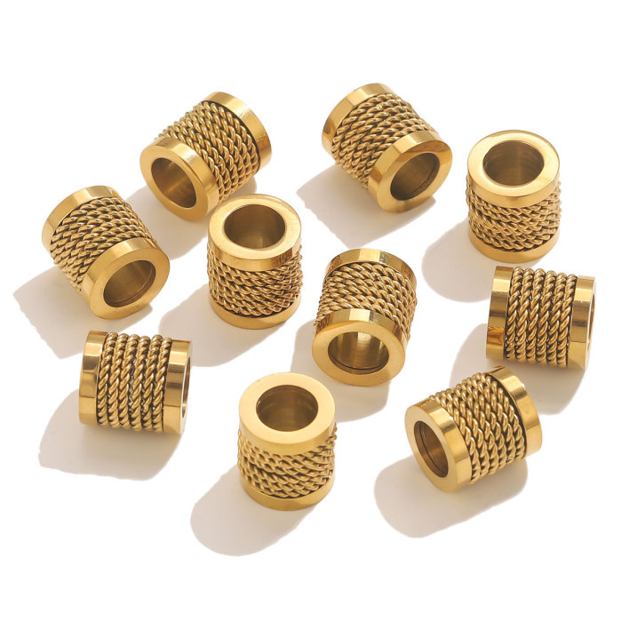Vintage Stainless Steel Gold Beads Jewelry Accessories DIY Jewelry Spacer Beads Bracelet Beads Handmade Accessories W...