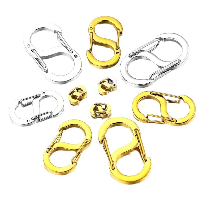 Stainless Steel Figure-8 Buckle S-Shaped Bracelet Necklace Connector Buckle Bag Quick Release Buckle Vacuum Adjustment Accessory Buckle Head