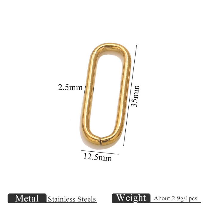 Stainless Steel Oval Sunflower Seed Buckle Necklace Buckle DIY Handmade Semi-finished Pendant Buckle Jewelry Buckle J...