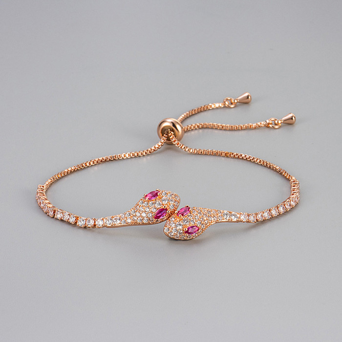 Amazon Hot-Selling Full Diamond Snake Bracelet Light Luxury Niche Exquisite Bracelet Best Friend Bracelet Women's Jewelry Factory Direct Sale