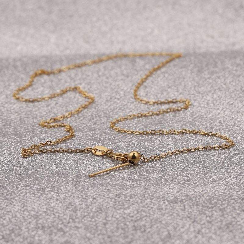 45cm Titanium Steel Clavicle Spring Clasp Universal Adjustable Chain Stainless Steel Necklace Silicone DIY Bead Pendant Accessories