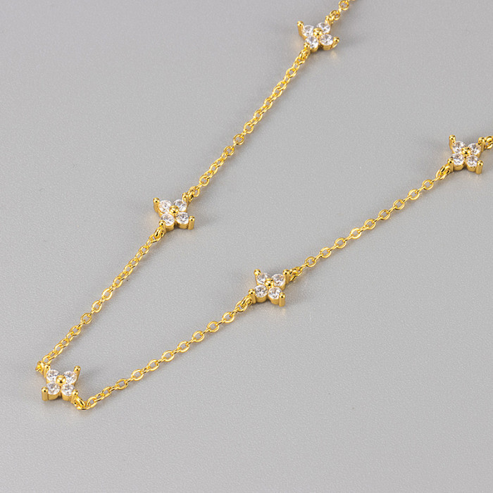 Four-leaf Clover Star Necklace European and American Foreign Trade Hot-selling AliExpress Bestseller Elegant Daily Commuting Versatile Collarbone Chain