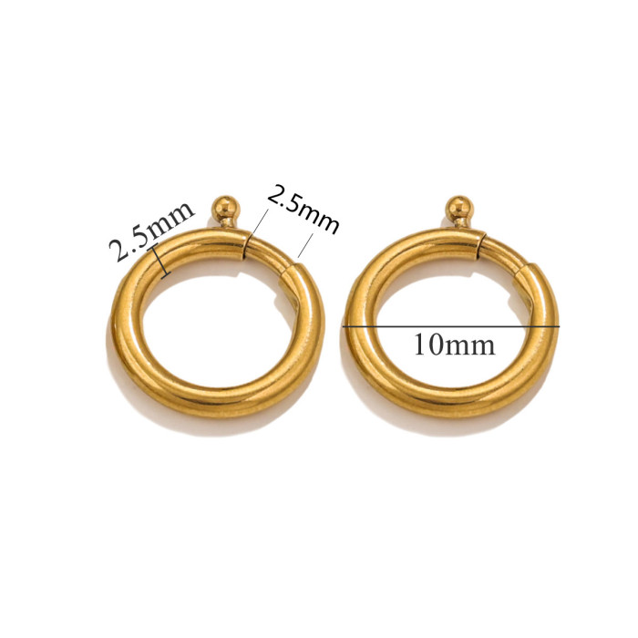 Stainless Steel Round Spring Clasp Necklace Clasp Round Ring Adjustable Titanium Steel DIY Slingshot Clasp Jewelry Accessories Making