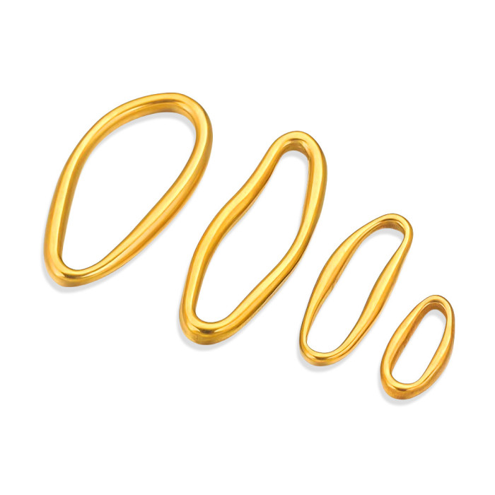 PVD Gold Stainless Steel Irregular Frame Connector Necklace Jewelry Accessories Pendant Wholesale