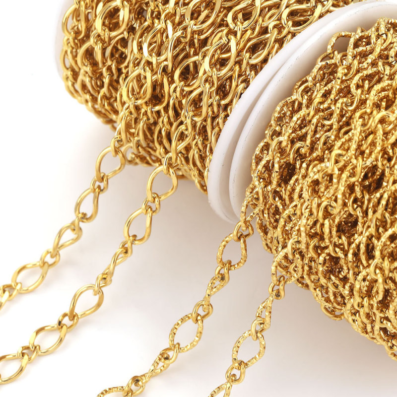 Stainless Steel Knotted Chain 1:1 Geometric Oval Gold Color Retention Chain Jewelry Chain DIY Necklace Bracelet Jewelry Accessories