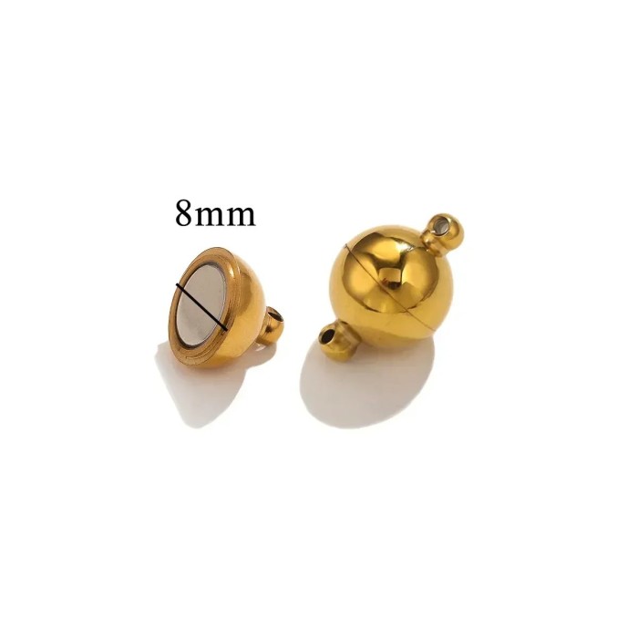 Stainless Steel Polished Magnetic Clasp Round Magnet Tail Clasp Connector Titanium Steel Leather Bracelet Making DIY Jewelry Accessories