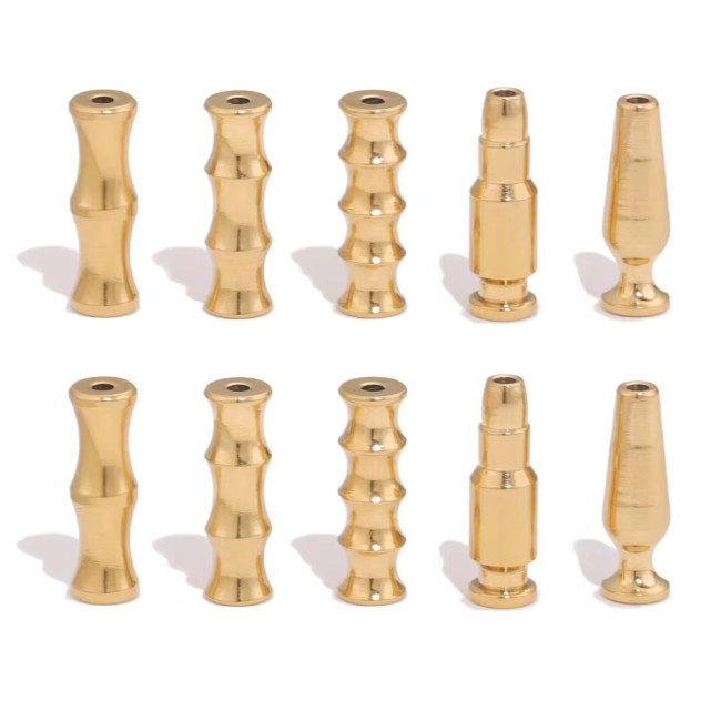 Stainless Steel Bamboo Joint Wine Cup Bullet Beads Long Beads Titanium Steel Loose Beads Spacer Beads DIY Handmade Je...
