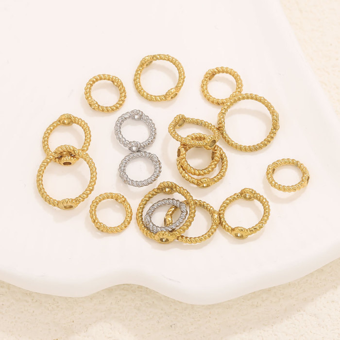 Stainless Steel Double Hole Twist Bead Connector DIY Versatile Wearable Bead Pendant Rotating Jewelry Accessories