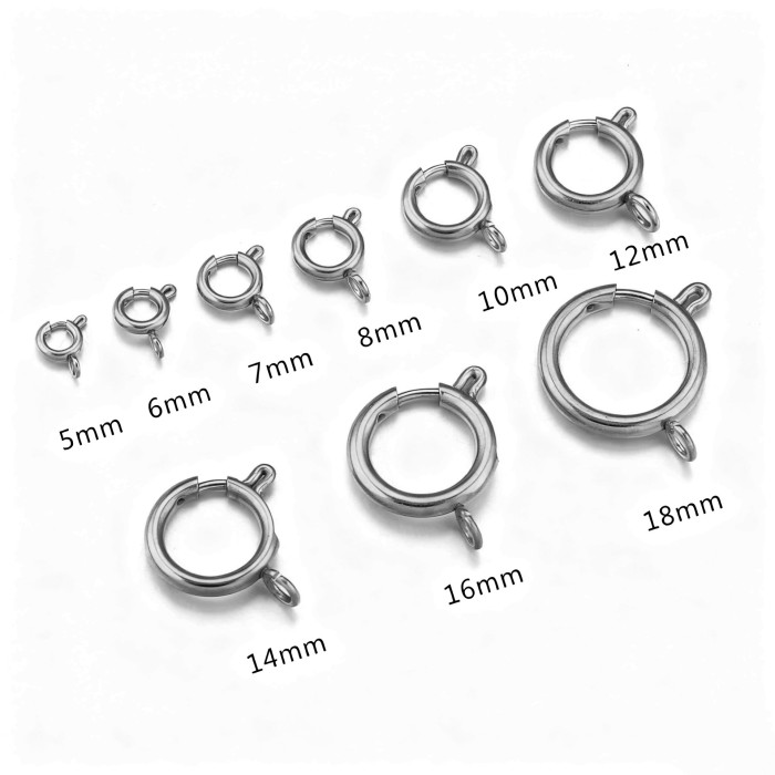 Electroplated Gold Stainless Steel Slingshot Clasp Spring Clasp Titanium Steel Bubble Clasp DIY Handmade Jewelry Accessories Round Clasp