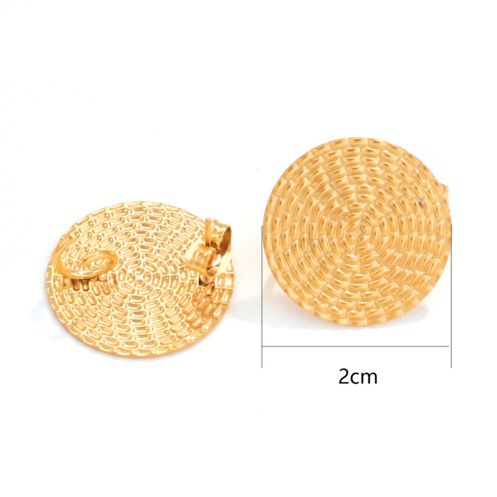 Stainless Steel Earring Accessories Ear Hooks DIY Handmade Round Hoop Bead Earrings Vacuum Gold Plated Ear Jewelry