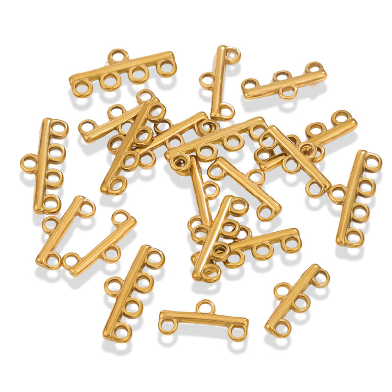Stainless Steel Integrated Multi-strand Multi-hole Bend Connector DIY Jewelry Making Supplies Accessories Wholesale