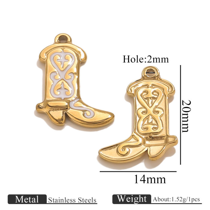 New Oil Drop Shoe Pendant Stainless Steel Colorful Enamel Shoe Hanging Decoration Accessories, Necklaces