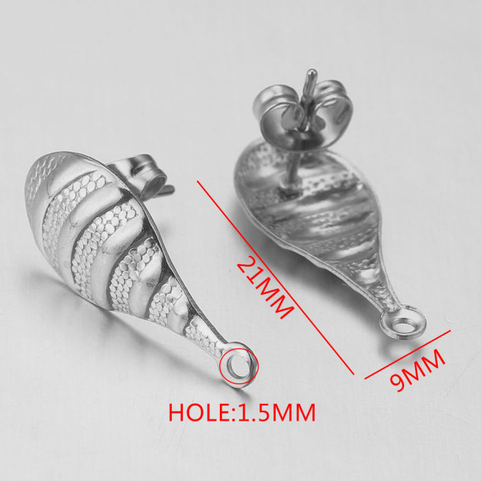 Stainless Steel Earring Accessories Ear Hooks DIY Handmade Round Hoop Bead Earrings Vacuum Gold Plated Ear Jewelry