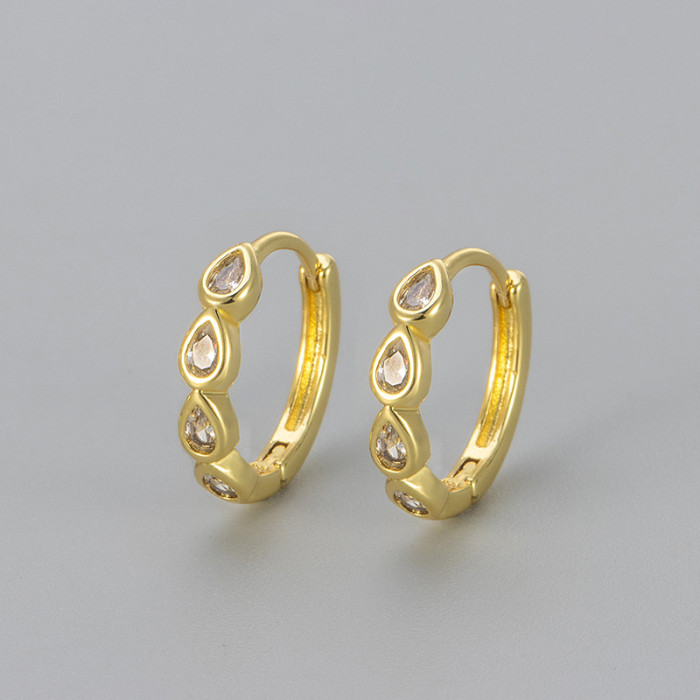 New Single Row Water Drop Zircon Earrings Fashion Versatile Women Commuting Daily Niche Design High-end Light Luxury...