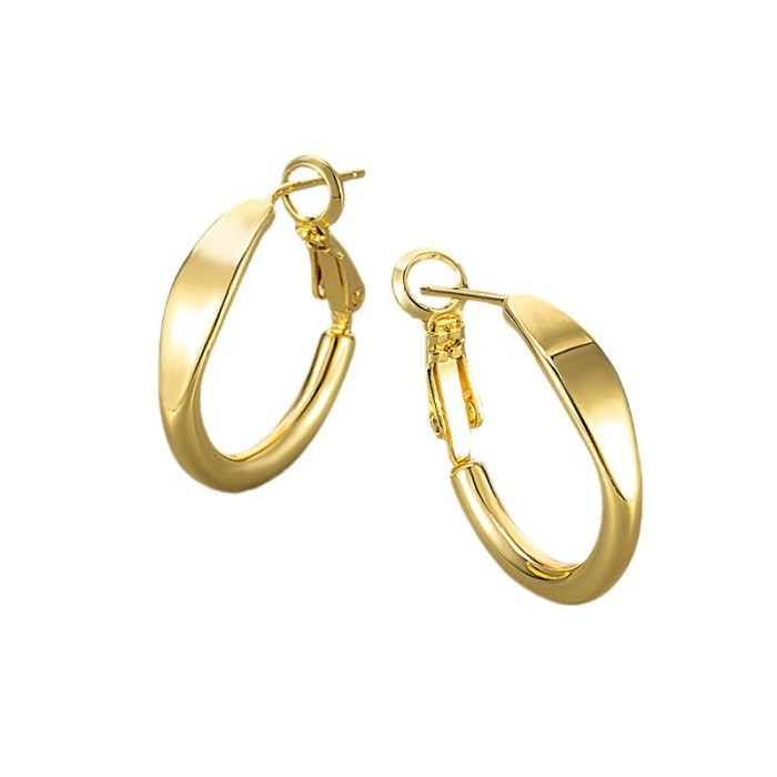 2024 New High-End Minimalist Style Smooth Surface Hoop Earrings Korean Version Matte Design Hoop Earrings for Women