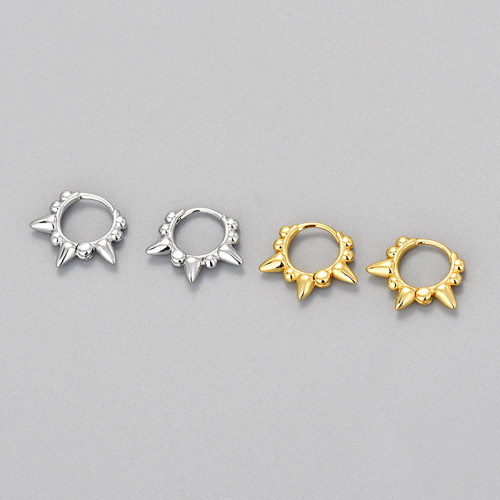 European and American Fashion Round Bead Stud Earrings Foreign Trade Cross-Border Hot Sale Summer Retro Trendy Personality Versatile Geometric Hoop Earrings