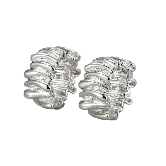 High-end Luxury Irregular Earrings New Hot-selling Pleated Earrings for Women Niche Design Fashion Versatile Ear Acce...